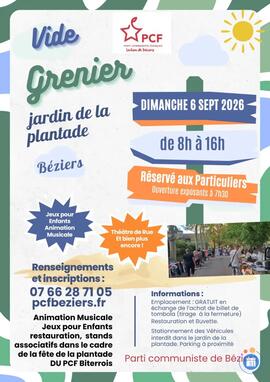 Image Vide-grenier de la plantade - Fête du parti communiste de Béziers (photo 1)