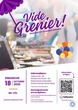 Image Vide-Grenier Solidaire 2026 – Solidarité Ensemble (photo 1)