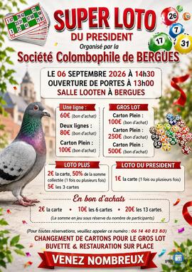 Image super loto du président société colombophile de Bergues (photo 1)