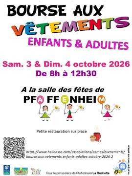 Image Bourse aux vêtements enfants / adultes octobre 2026 (photo 1)