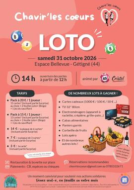 Image MÉGA LOTO / ASSOCIATION CHAVIR'LES COEURS / ANIMATION 