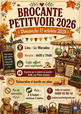 Image 17ème brocante de Petitvoir – Dimanche 11 octobre 2026 ! (photo 1)