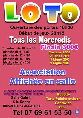 Image Loto des associations à Bains-les-Bains (photo 1)