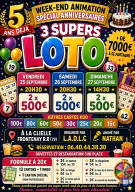 Image Animation LOTO SPÉCIALE ANNIVERSAIRE 2 X 500€ (photo 1)