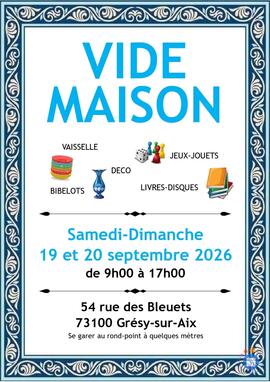 Image VIDE MAISON à GRESY SUR AIX 19-20 SEPTEMBRE 2026 (photo 1)