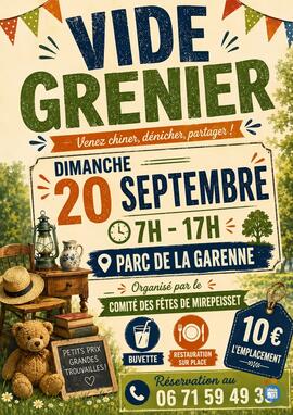 Image Vide grenier du comite des fetes mirepeisset (photo 1)