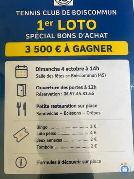 Image 1er loto du Tennis Club de Boiscommun spécial bons d’achats (photo 1)