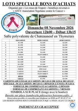 Image SUPER LOTO ORGANISE ET ANIME PAR LES ROSES DE L'ESPOIR (photo 1)