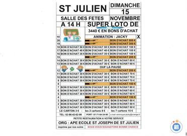 Image LOTO ORGANISE PAR APE ECOLE ST JOSEPH ANIME PAR JACKY (photo 1)