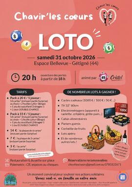 Image MÉGA LOTO / ASSOCIATION CHAVIR'LES COEURS / ANIMATION 