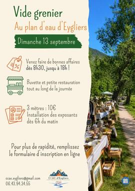 Image Vide Grenier au plan d'eau d'Eygliers (photo 1)