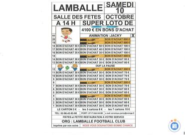 Image LOTO LFC LAMBALLE VALEUR 4100€ ANIME PAR JACKY (photo 1)