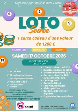 Image LOTO / ASSOCIATION AMITIÉ ANDREZÉ LAUTER / ANIMATION CRISTEL / 