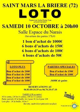 Image Loto organisé par Jeudon Racing Team, animé par Eric (photo 1)