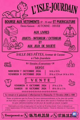 Image Bourses aux vêtements, puériculture, jouets (photo 1)