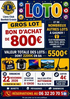 Image Grand LOTO Lions Club Benfeld Erstein (photo 1)