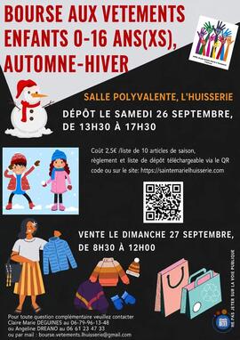 Image Bourse aux vêtements enfant 0-16 ans automne/hiver (photo 1)