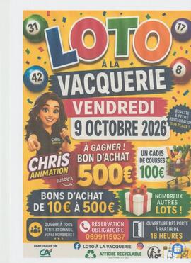 Image LOTO A LA VACQUERIE ANIME PAR CHRIS ANIMATION (photo 1)