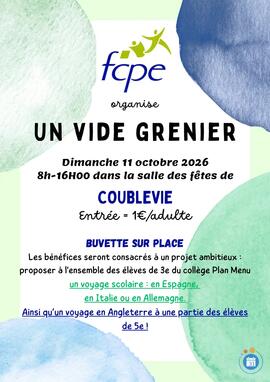 Image Vide Grenier Collège Plan Menu à Coublevie (photo 1)