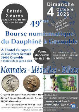 Image 49ème BOURSE NUMISMATIQUE DU DAUPHINE - GRENOBLE (photo 1)