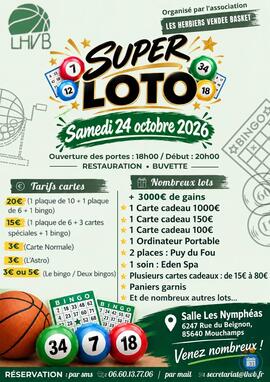 Image SUPER LOTO LES HERBIERS VENDÉE BASKET ANIMATION FLORIAN (photo 1)