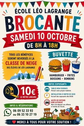 Image Grande brocante de l’école – Au profit de la classe de neige (photo 1)