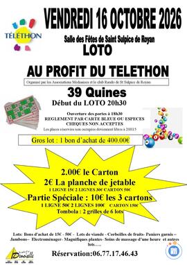 Image LOTO AU PROFIT DU TELETHON (photo 1)
