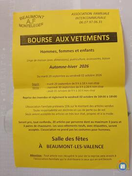 Image BOURSE AUX VETEMENTS Automne- Hiver (photo 1)