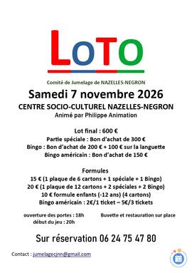 Image SUPER LOTO COMITE DE JUMELAGE ANIME PAR PHILIPPE ANIMATION (photo 1)