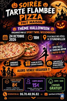 Image Soirée tarte flambée et pizza thème Halloween (photo 1)