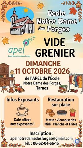 Image Vide Grenier Ecole Notre Dame des Forges 2026 (photo 1)