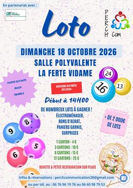 Image Loto du 18 octobre 2026 à 14h à La Ferté Vidame (photo 1)