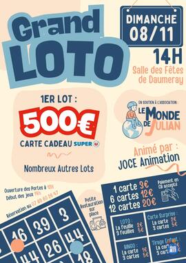 Image LOTO EN SOUTIEN POUR L ASSOCIATION LE MONDE DE JULIAN (photo 1)