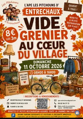 Image VIDE GRENIER DE L'APE 'Les Pitchouns d'Entrechaux' - Au cœur du village ! (photo 1)
