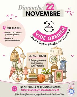 Image Vide grenier du Sou des Écoles de Fleurieux sur L’Arbresle (photo 1)