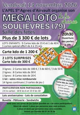 Image Méga loto de la Chance APEL Ste Agnes Airvault (photo 1)