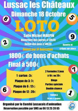 Image Loto du comité Lussacois d'animation animé par JP animation (photo 1)