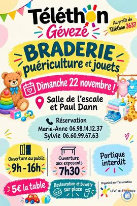 Image braderie puériculture et jouets telethon geveze (photo 1)