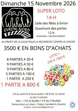 Image super loto au profit de la ligue pour la recherche contre le cancer (photo 1)
