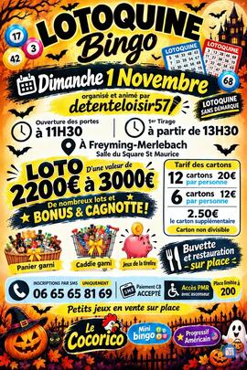 Image Lotoquine d halloween 🎃 carte cadeau leclerc ou carrefour (sans démarque) (photo 1)