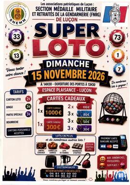 Image Super Loto de la Fédération Nationnale des Retraités de la Gendarmerie de Luçon (photo 1)