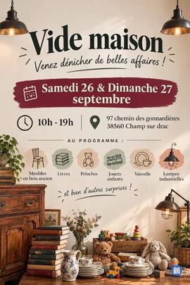 Image Vide maison champ sur drac (photo 1)