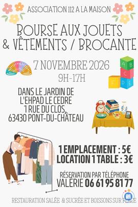 Image Bourse aux vêtements&jouets / Brocante association 112 à la maison (photo 1)