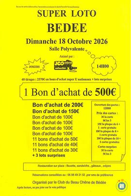 Image Super loto du Club du Beau Chêne de Bédée avec JCO (photo 1)