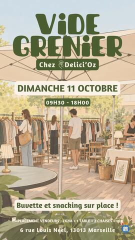 Image 🌿 Vide-dressing & petite brocante chez Delici’Oz – Marseille 13e (photo 1)