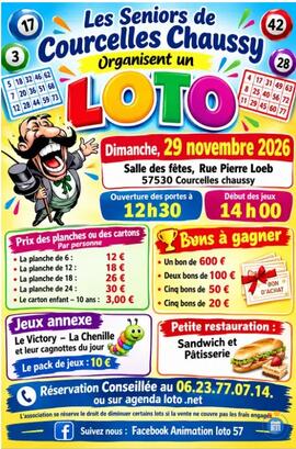 Image Loto Les Seniors de Courcelles Chaussy (photo 1)