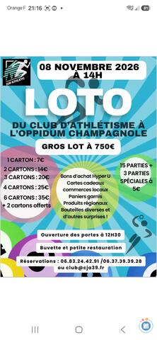 Image LOTO DU CLUB D'ATHLETISME (photo 1)