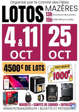 Image Grand Loto du comité des fêtes de Mazères – 4500 € de lots (photo 1)