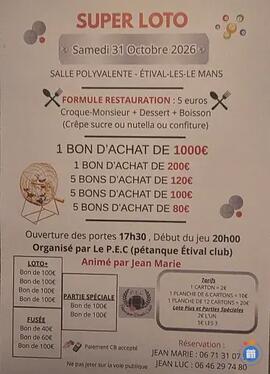 Image SUPER LOTO PETANQUE ETIVAL ANIMATION JEAN MARIE (photo 1)