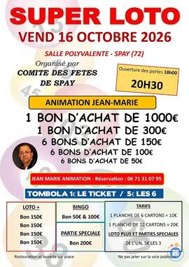 Image SUPER LOTO COMITE DES FETES ANIMATION JEAN MARIE (photo 1)